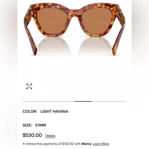 Trade only!! MIU MIU Camel Butterfly shape Sunglasses MUOYS/4BW2Z1/51 - Picture 5 of 16